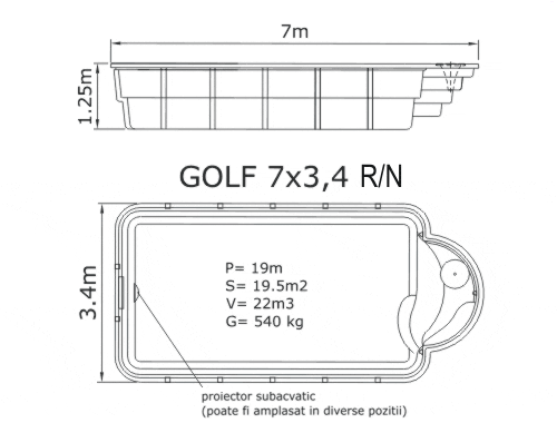 Golf Pool Dimensions
