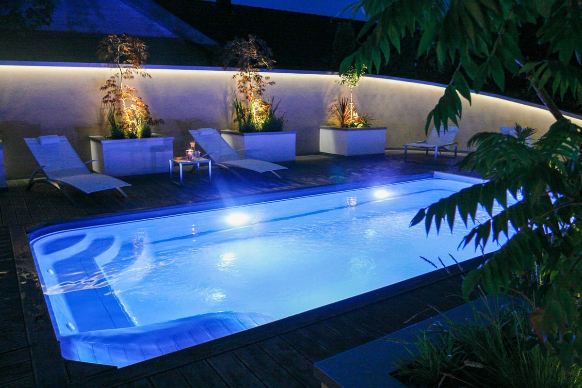 Multi-level depth fibreglass swimming pool