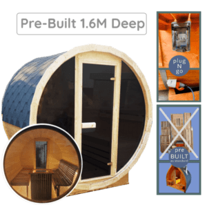 Full Rear &Amp; Front Panoramic Glass Natural Effect Terrace Sauna 1.6M Deep