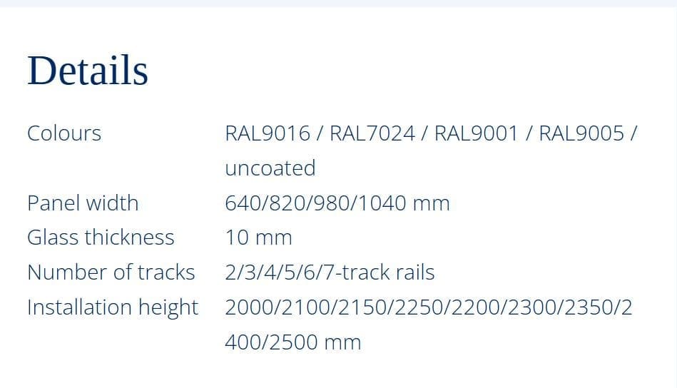 Fiano Glass Sliding Doors